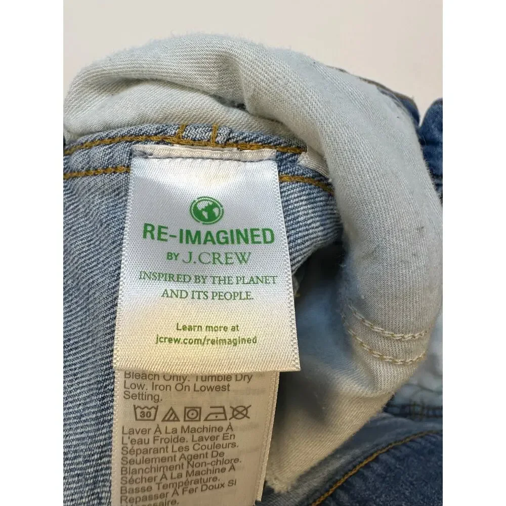 I. Crew High-Rise Classic Vintage Straight Leg Distressed Denim Jeans Size 31